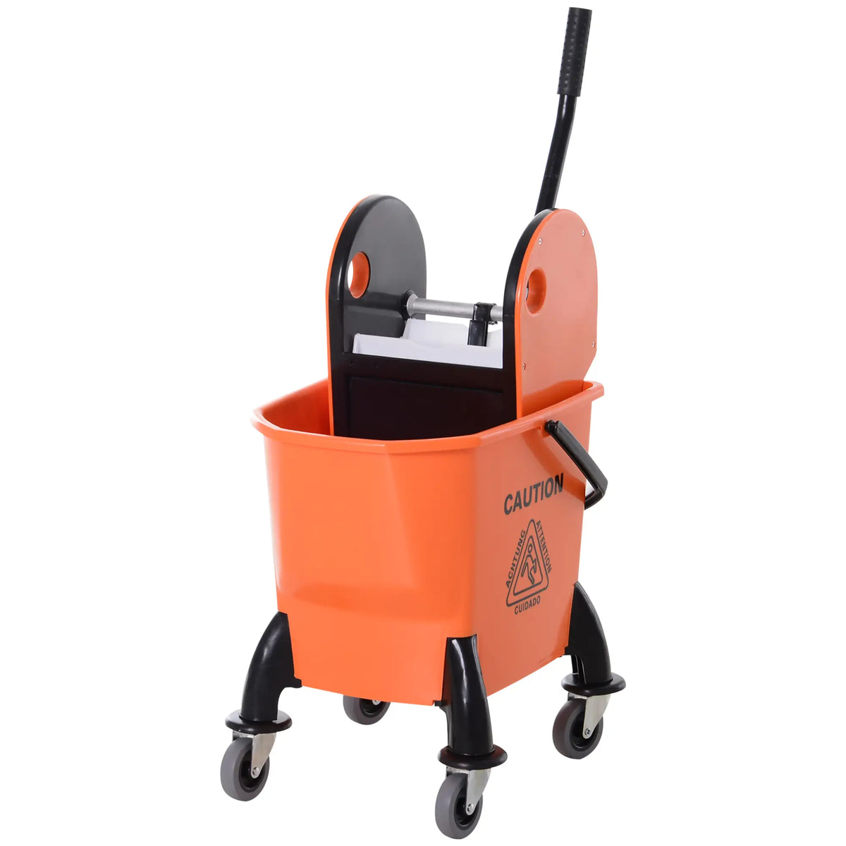 6.9 Gal/26L Mop Bucket With Wringer, Wheels, Handle, Orange Household Supplies Orange at Gallery Canada
