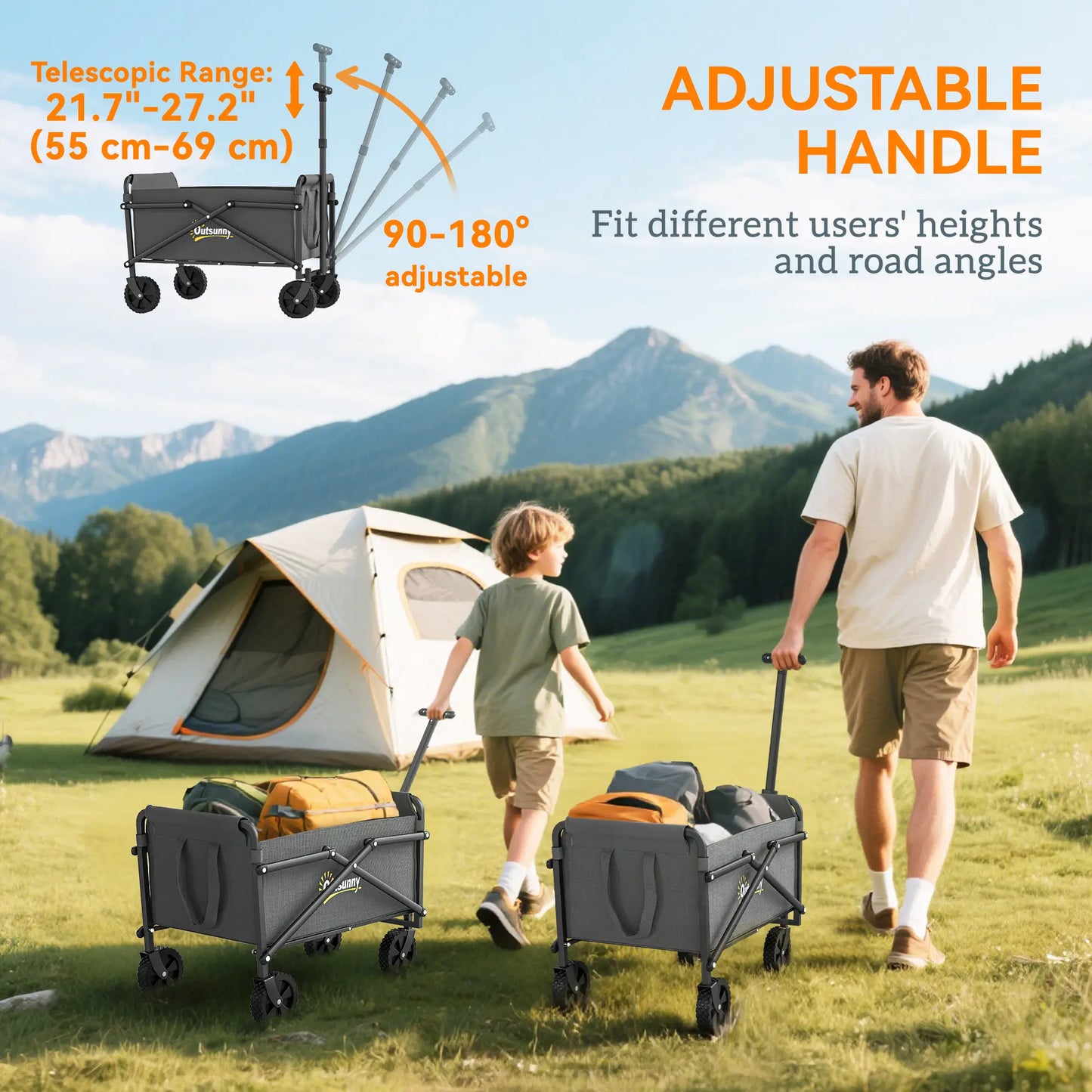 Small Collapsible Garden Cart, Heavy Duty Lawn Wagon, Grey Bike Cargo Trailers at Gallery Canada