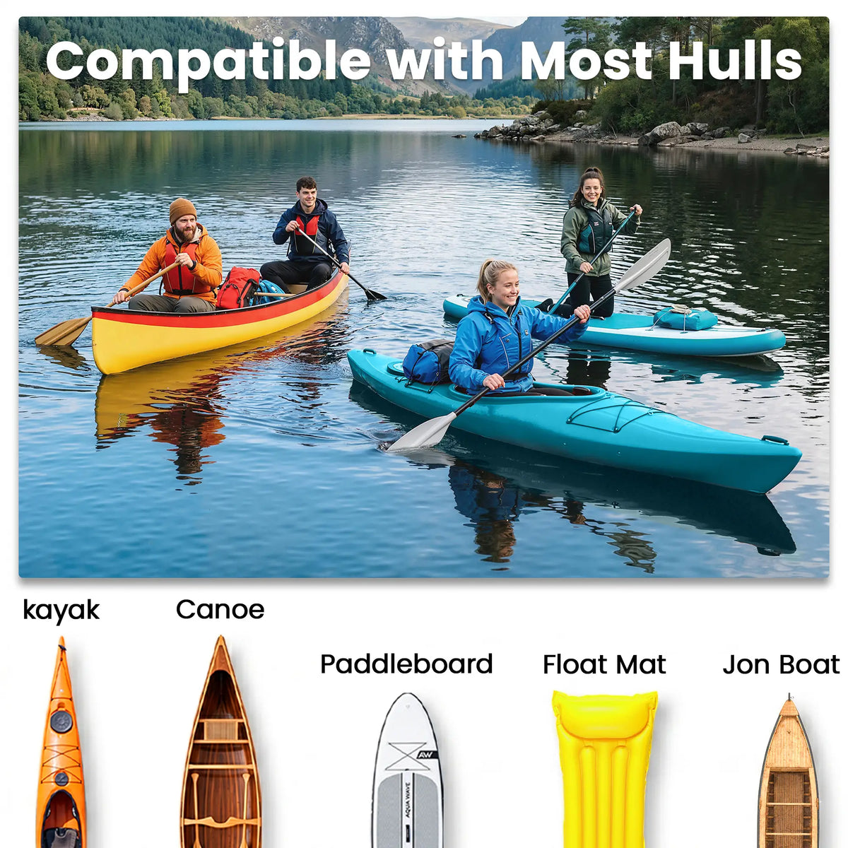 Foldable Kayak Cart, 198LBS Canoe Trolley, 10" No-Flat Wheels, Kayak Carts at Gallery Canada