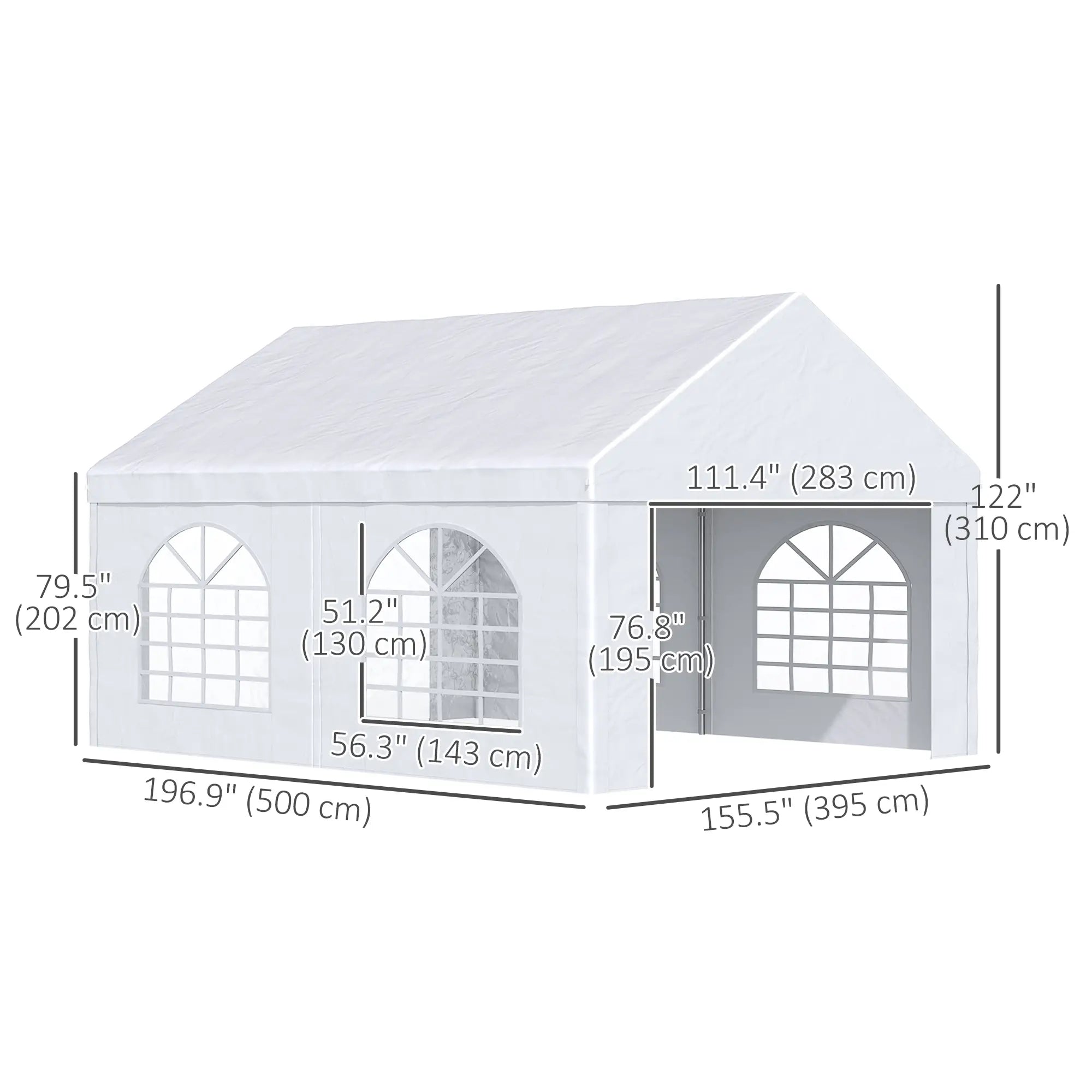 16.5' x 13' Outdoor Party Tent, With Sides, 4 Windows, 2 Doors, White Canopy Tents at Gallery Canada
