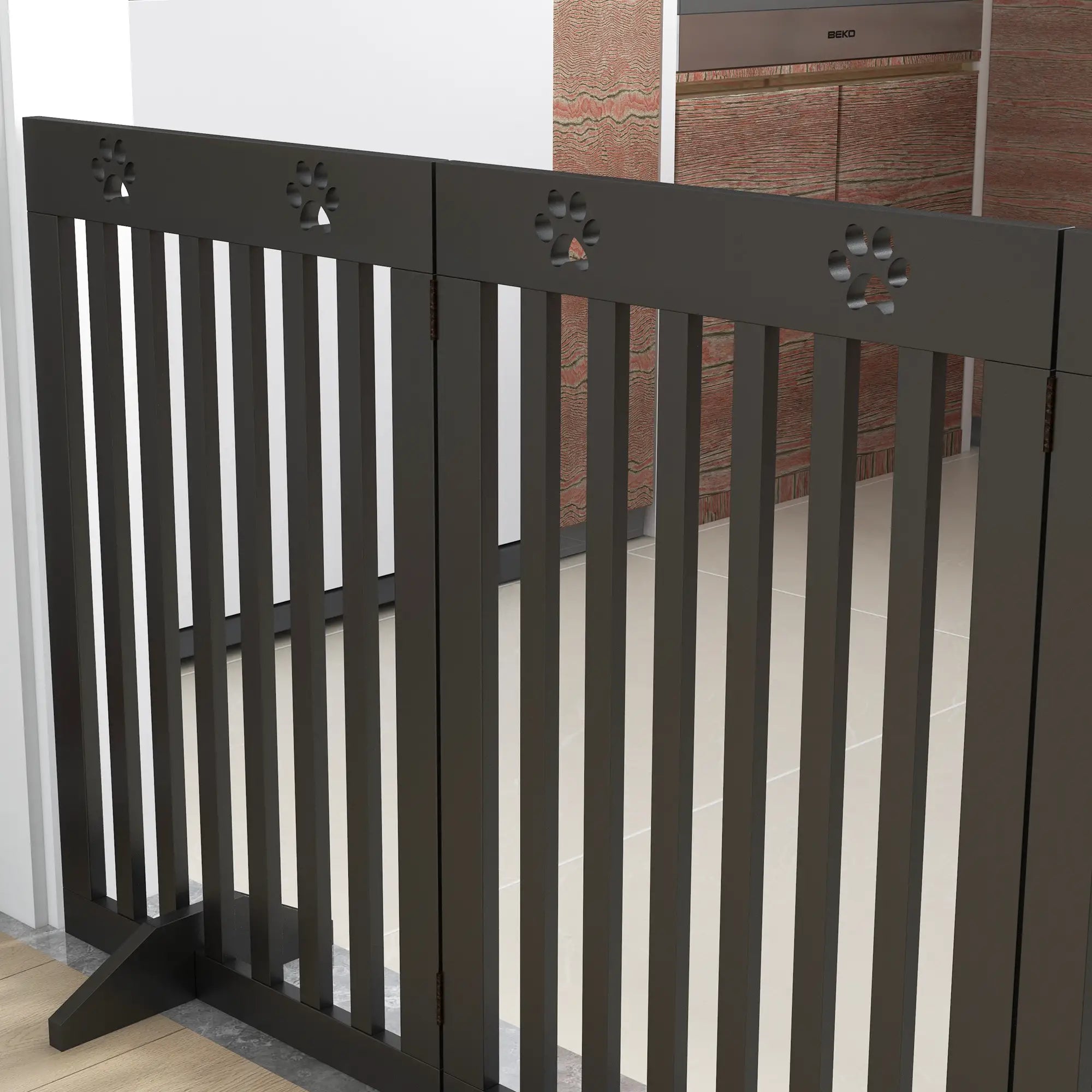 80 Extra Wide Pet Gate With Support Feet, Black Houses, Kennels & Pens at Gallery Canada