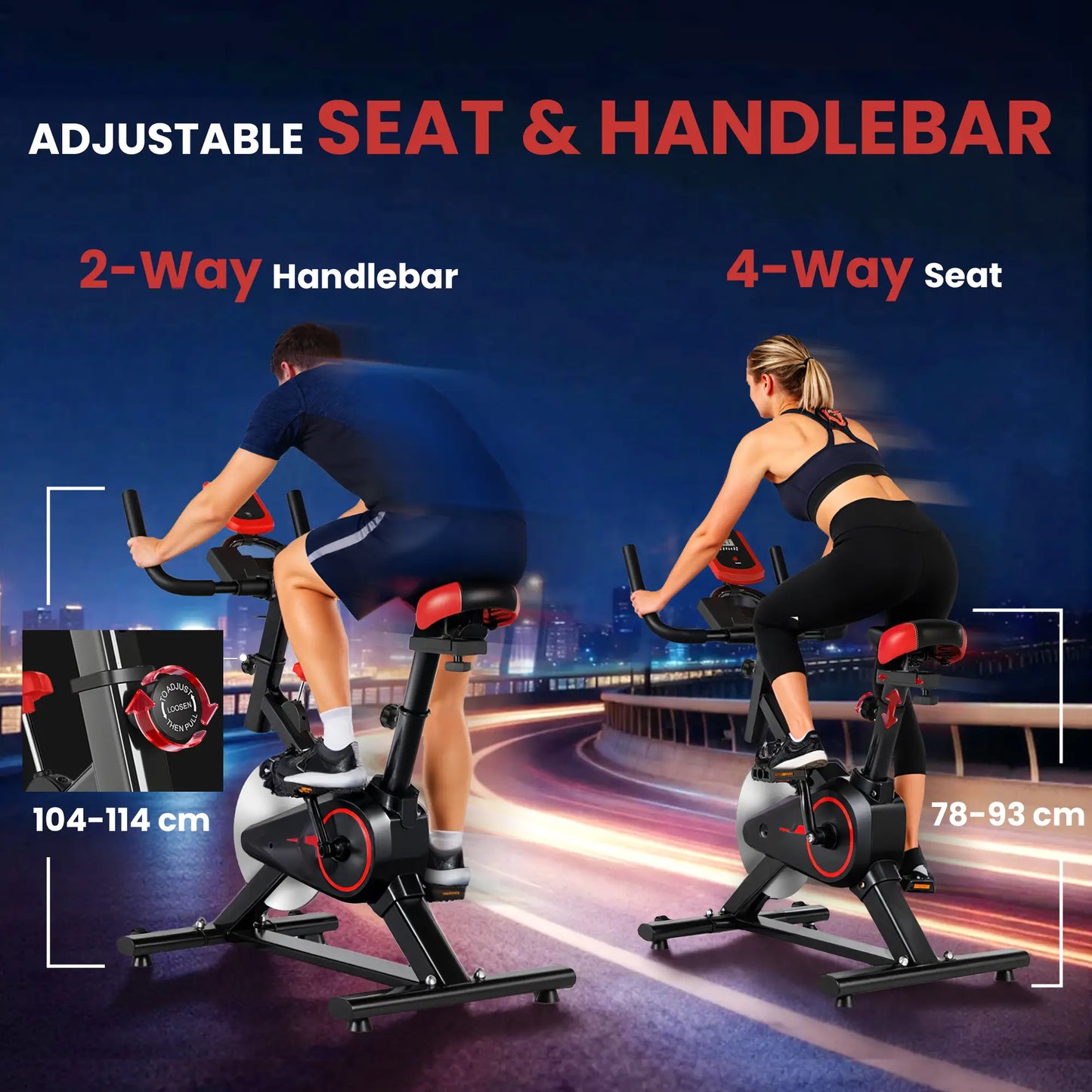 Upright Exercise Bike, Magnetic Resistance, LCD Display, Adjustable Exercise & Stationary Bikes at Gallery Canada