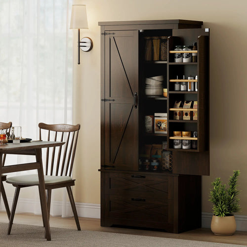 Farmhouse Kitchen Pantry Cabinet, 64