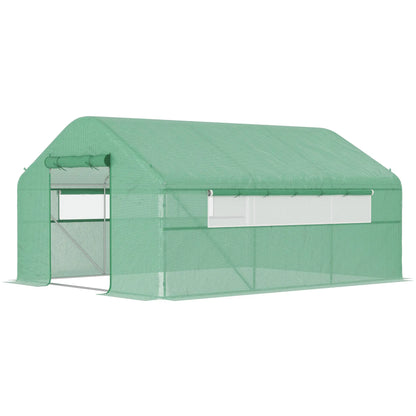 Walk-in Tunnel Greenhouse, Galvanized Steel Frame, 13' x 10' x 6.5', Green Tunnel Greenhouses Green at Gallery Canada