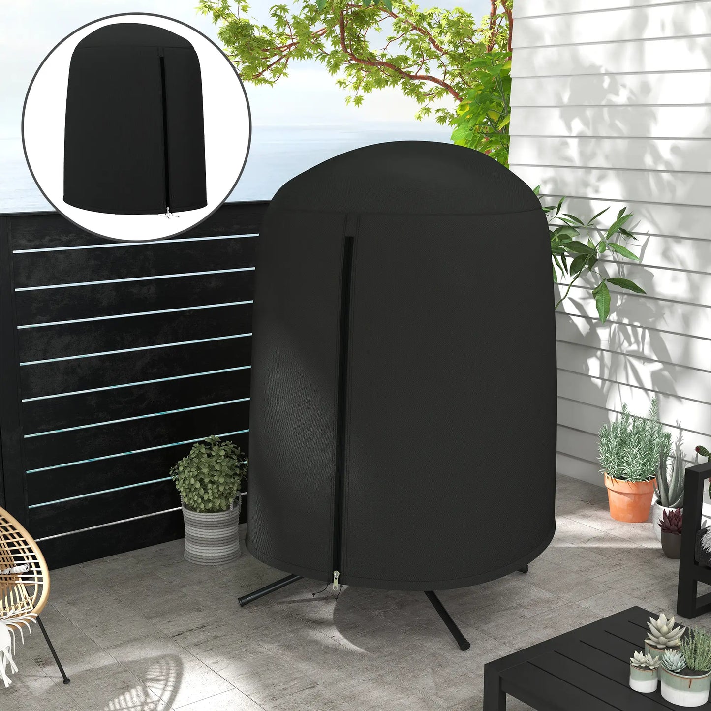 Egg Chair Cover, Waterproof Oxford Fabric, 50.4" x 74.8" H, Black Patio Furniture Covers at Gallery Canada