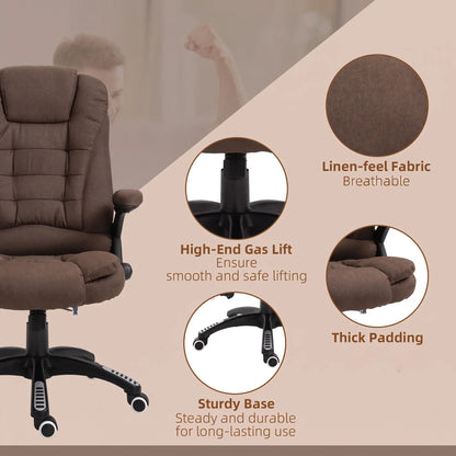 Reclining Massage Office Chair, High Back, Swivel Wheels, Brown Massage Chairs at Gallery Canada