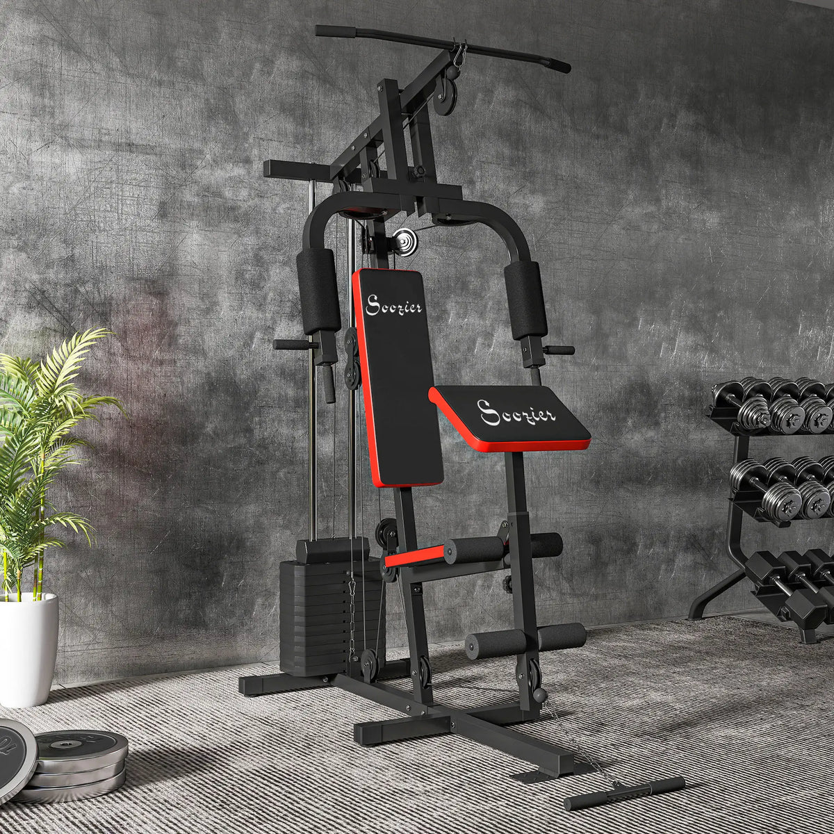 Weight Training Machine, Multifunction Home Gym, 143lbs, Red Power Towers at Gallery Canada