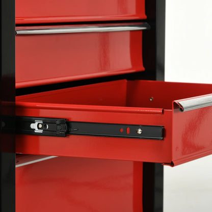 5-Drawer Rolling Tool Chest, Lockable Tool Cabinet, 4 Wheels, Black, Red Tool Organizers at Gallery Canada