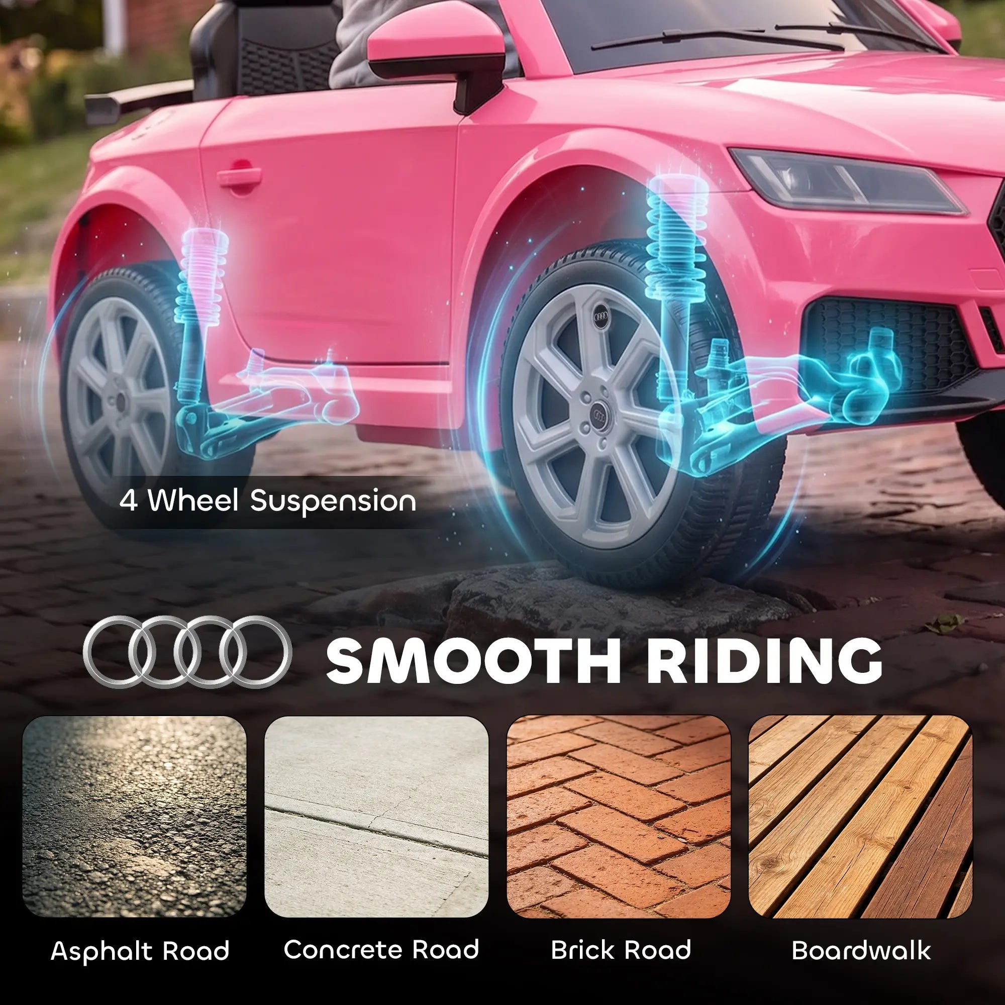 12V Kids Ride on Car, Audi TT RS Electric Car with Remote, Pink Electric Toy Cars at Gallery Canada