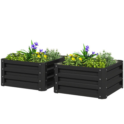 2' x 2' x 1' Raised Garden Bed, Galvanised Steel Frame, Black Galvanized Planter Boxes Black at Gallery Canada