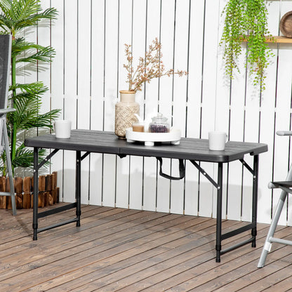 Foldable Patio Dining Table for 4, Height Adjustable, Dark Grey Patio Dinning Tables at Gallery Canada