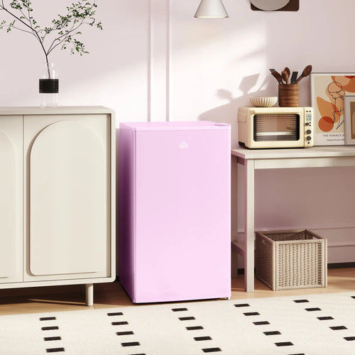 Compact Refrigerator, Mini Fridge with Freezer, Adjustable Shelf, Pink
