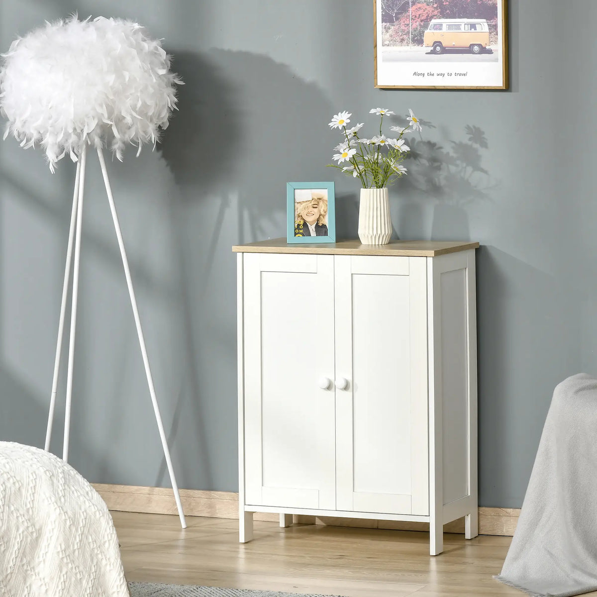 Storage Cabinet with Doors, 2 Adjustable Shelves, Living Room, Bathroom Storage Cabinets at Gallery Canada