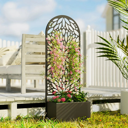 Metal Raised Garden Bed with Trellis, Freestanding Flower Bed Galvanized Planter Boxes at Gallery Canada