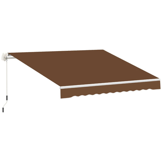 10' x 8' Manual Retractable Awning, Aluminum Frame, UV Protection, Coffee Window Awnings Coffee at Gallery Canada