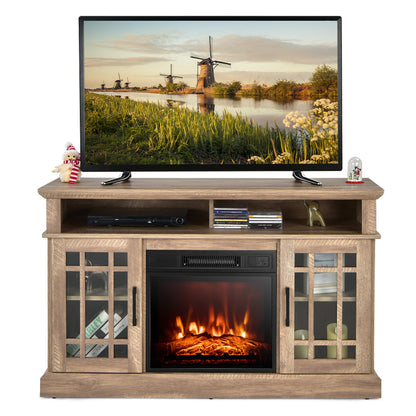 48 Inch Electric Fireplace TV Stand, Cabinets For 55 Inch TVs, Natural Entertainment Centers & TV Stands at Gallery Canada
