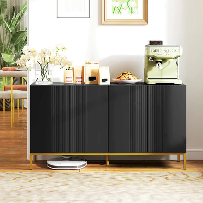 Sideboard Storage Cabinet, Adjustable Shelves, Soft Close Doors, Black Kitchen Pantry Cabinets at Gallery Canada