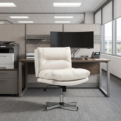 Adjustable Height, Tilt Armless Office Chair, Light Grey Task Chairs at Gallery Canada