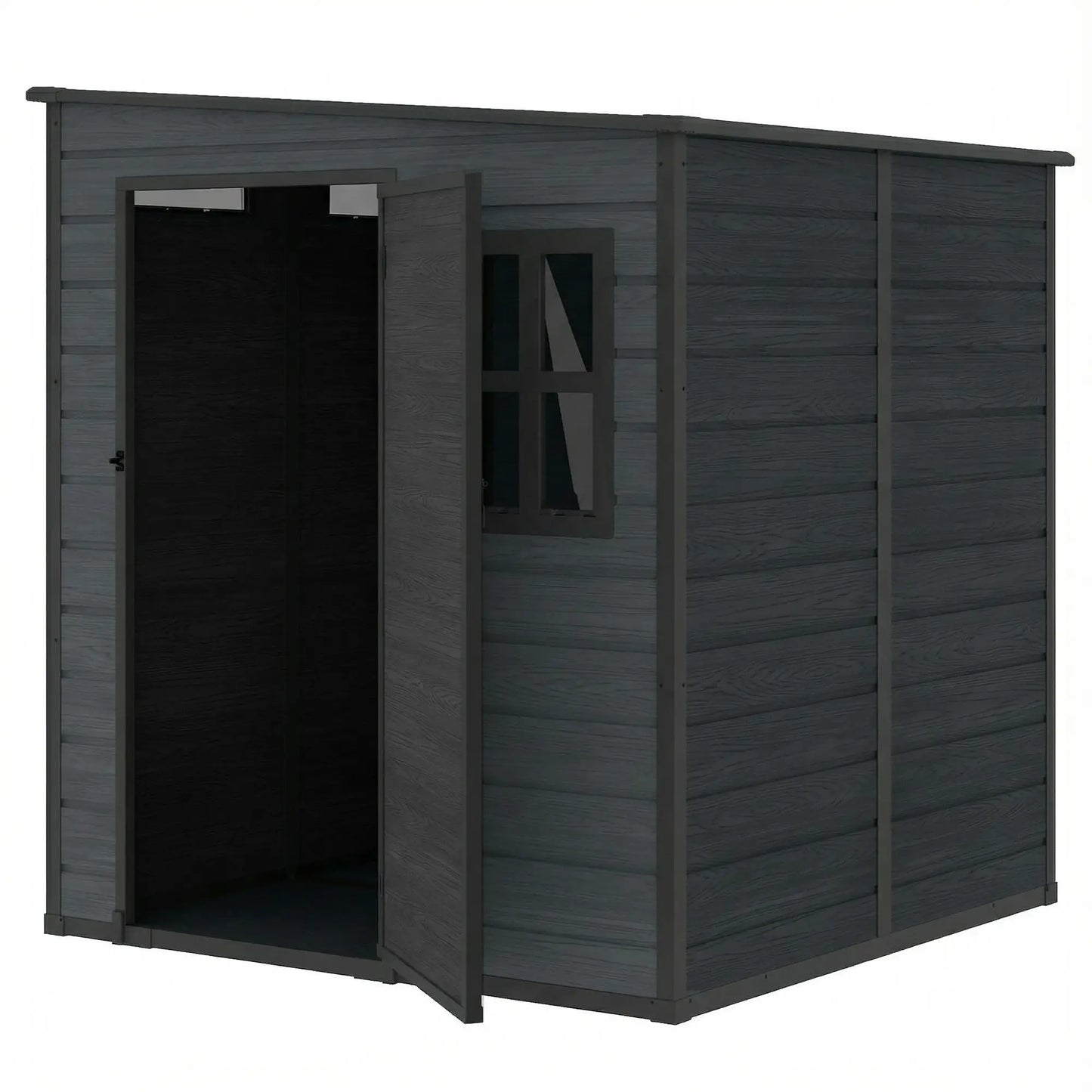 Outdoor Storage Shed, Lockable Door, Vents And Windows, Dark Grey Sheds Dark Grey, Black at Gallery Canada