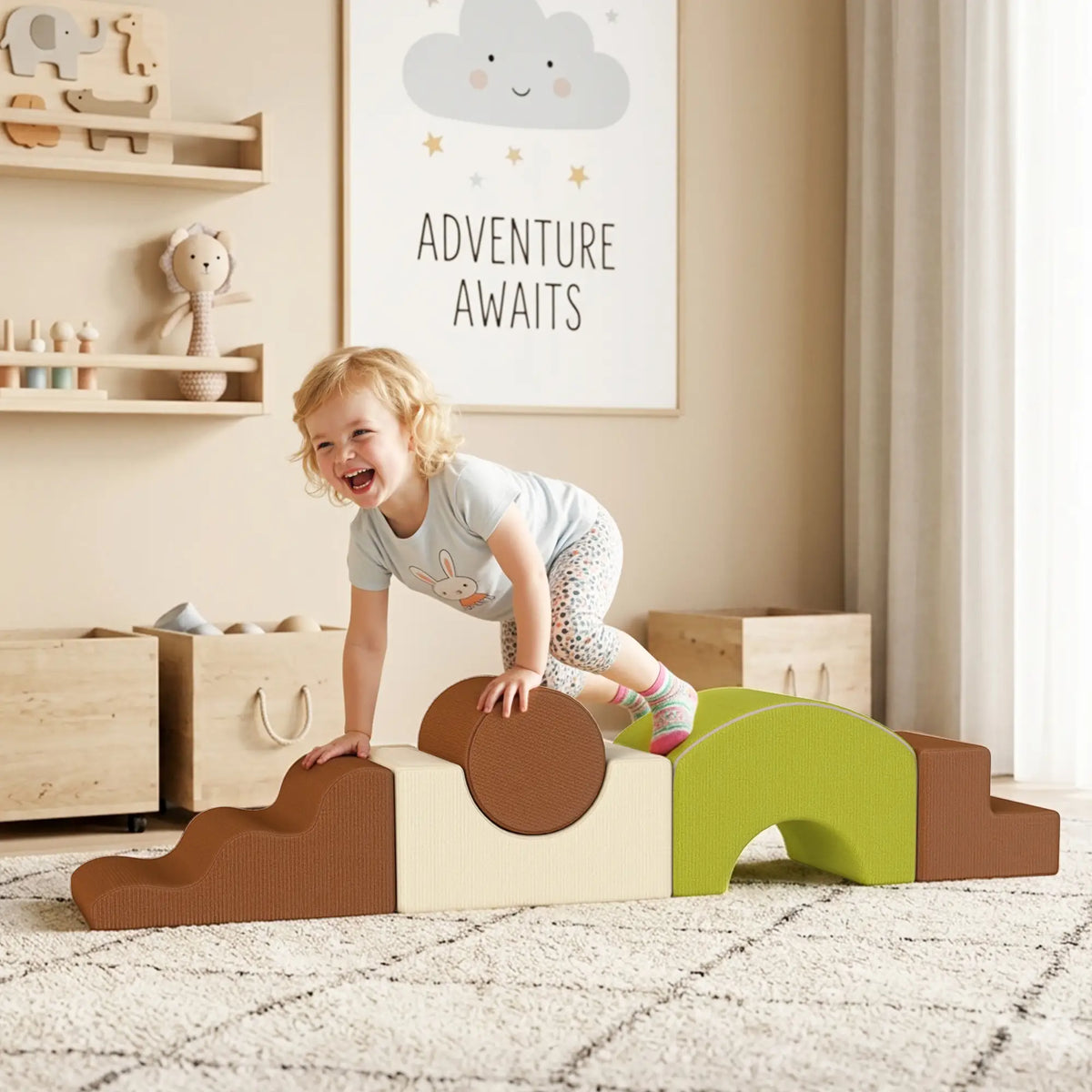 5-Piece Foam Climbing Blocks, Non-Slip, Washable Cover for Crawling Kids Gym & Playmats at Gallery Canada
