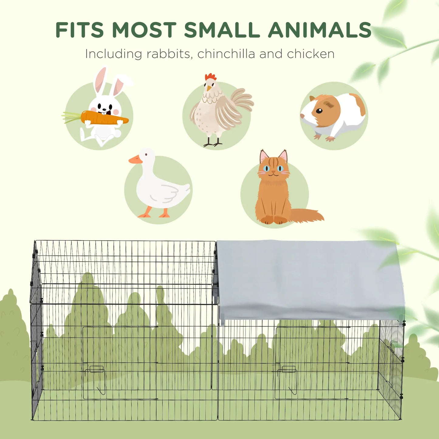 87" Small Animal Cage With Roof, Indoor Outdoor Use, For Chicken Rabbits Chinchillas, Silver Houses & Habitats at Gallery Canada