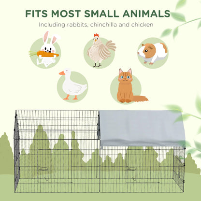 87" Small Animal Cage With Roof, Indoor Outdoor Use, For Chicken Rabbits Chinchillas, Silver Houses & Habitats at Gallery Canada
