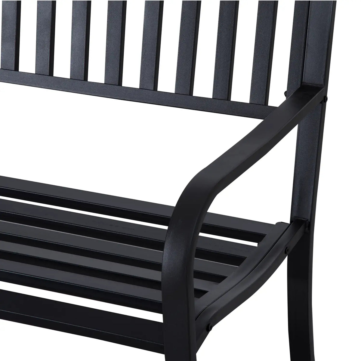 50" Steel Garden Bench Patio Chair Outdoor Seat, Black Outdoor Benches at Gallery Canada