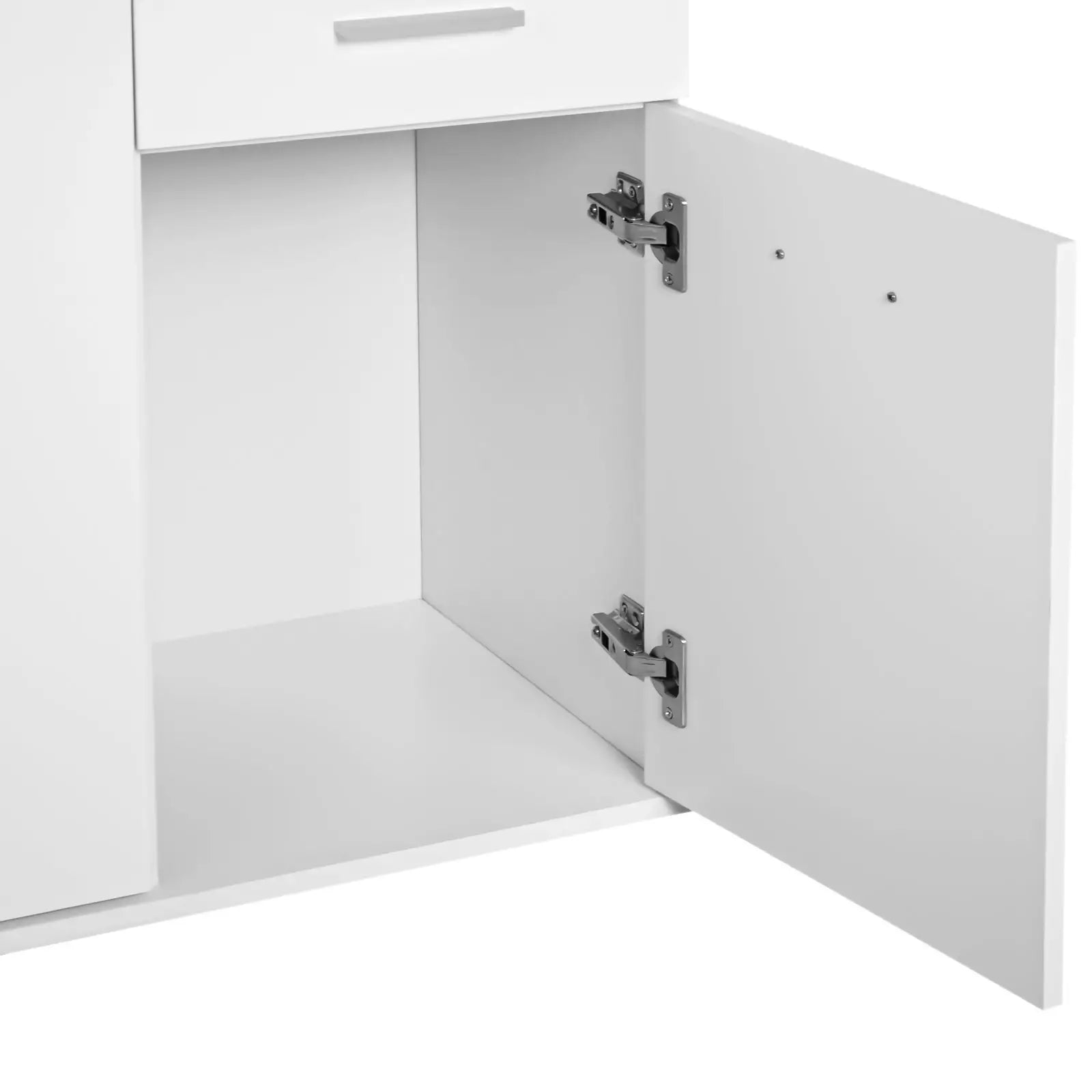 High Gloss Sideboard, 2 Drawers, 2 Doors, Adjustable Shelf, White Storage Cabinets at Gallery Canada