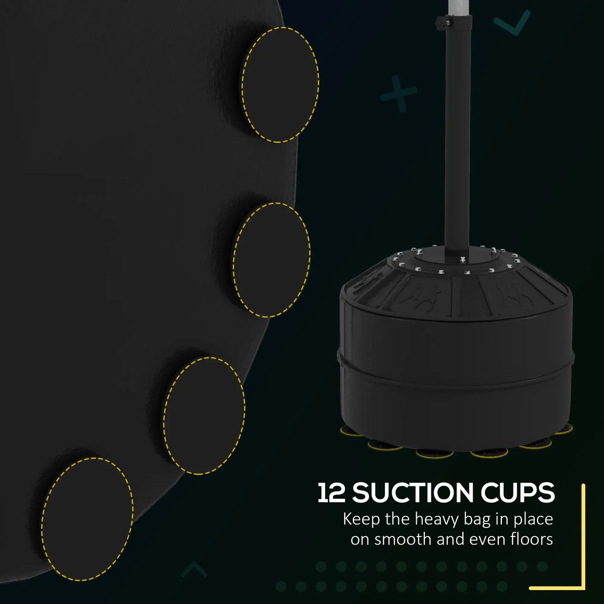Freestanding Boxing Punch Bag, 63"-80.7" Adjustable Height, Black Strength Training Equipment at Gallery Canada