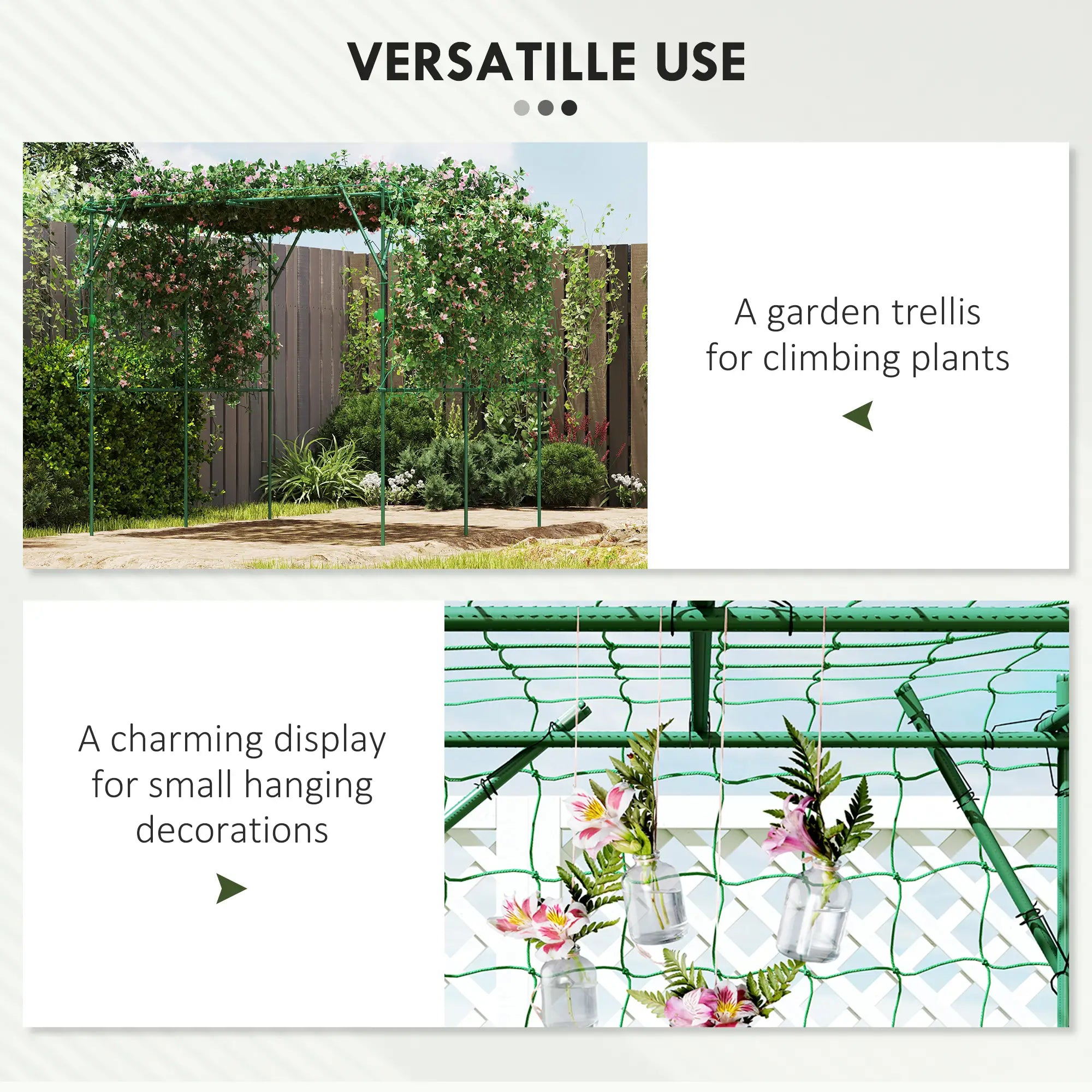 7.3 FT Tall Metal Garden Arch Trellis, For Climbing Plants, Green Plant Stands at Gallery Canada