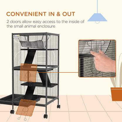 Steel Small Animal Cage, Guinea Pig, Ferret, Chinchilla, Kitten, Rabbit, Black Houses & Habitats at Gallery Canada