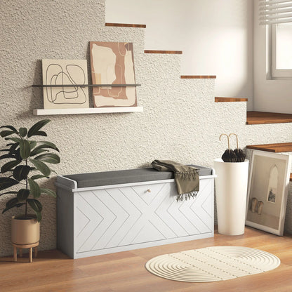Upholstered Shoe Storage Bench with Flip Drawer, Adjustable Shelf, 10 Pairs Shoe Storage Cabinets & Racks at Gallery Canada