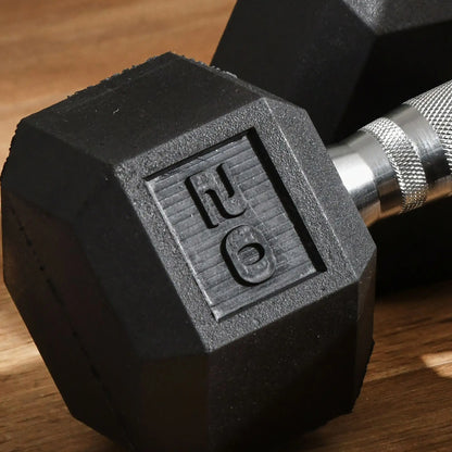 Rubber Dumbbells Weight Set, 40lbs Total, 20lbs Each, Black Dumbbells & Barbells at Gallery Canada