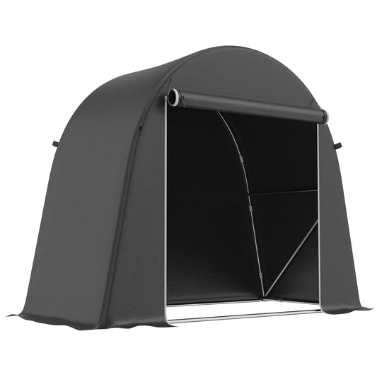 8' x 4' Portable Shed, Waterproof Bike Tent, Roll-Up Zipper Door Sheds Dark Grey at Gallery Canada