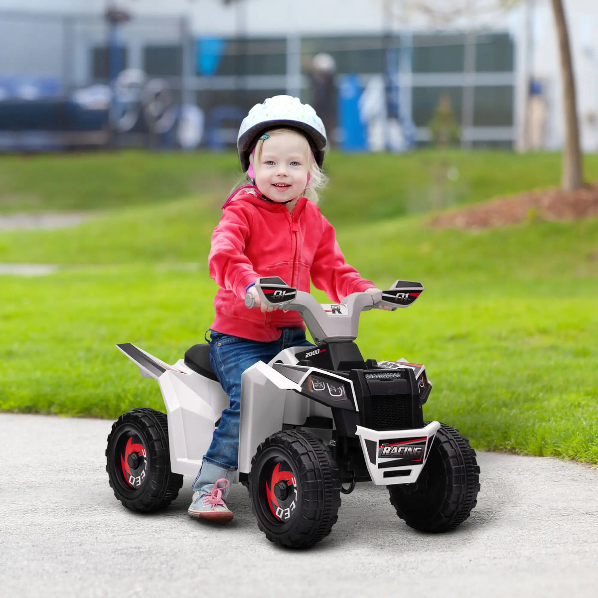 6V Kids Electric Car, Wear-Resistant Wheels, 18-36 Months, White Electric Toy Cars at Gallery Canada