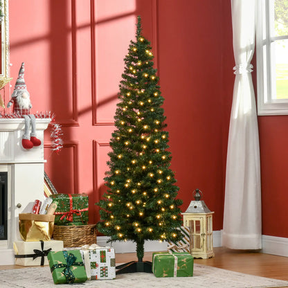 7' Pre Lit Artificial Pencil Christmas Tree, Green Pencil Christmas Trees at Gallery Canada
