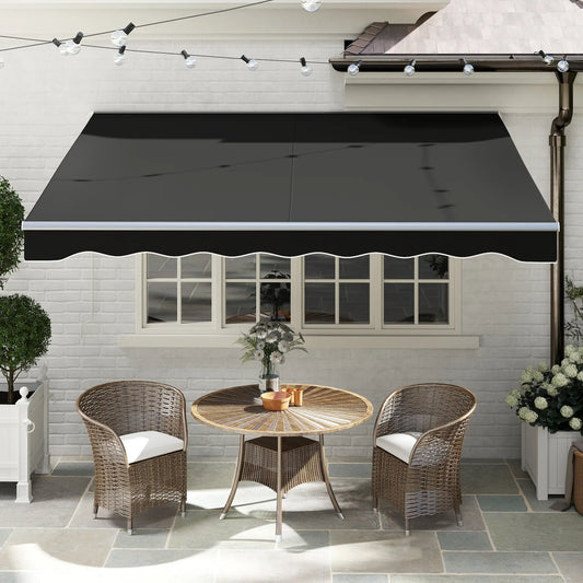 Electric Retractable Awning 10' x 8' With Remote, UV Protection, Black Deck Awnings Black at Gallery Canada