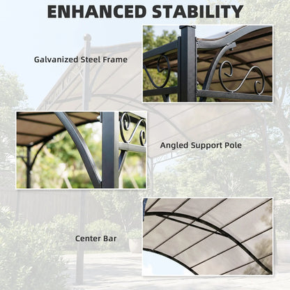 10' x 10' Outdoor Pergola, Galvanized Steel Frame, UV30+ Canopy, Cream White Pergolas at Gallery Canada
