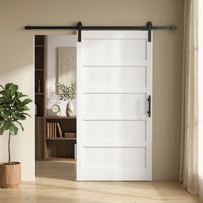 42x84 Sliding Barn Door Kit, Shaker Style, Wood Grain, White Door Hardware at Gallery Canada
