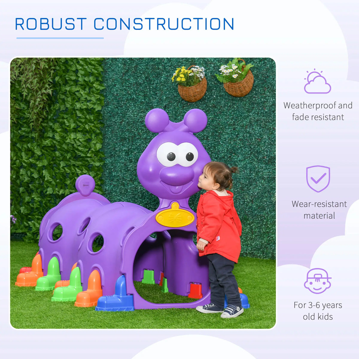 Lion Design Kids Tunnel, 3-6 Years, Purple Children's Play Tunnels at Gallery Canada