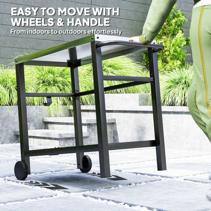 Outdoor Grill Cart, Stainless Steel Tabletop, 2-Shelf, Charcoal Grey Outdoor Grill Carts at Gallery Canada