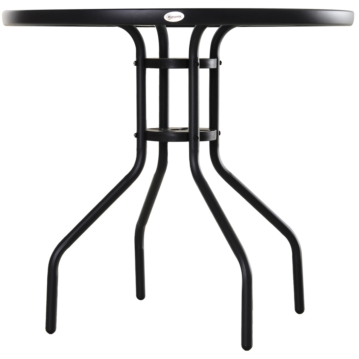 31.5" Round Outdoor Bistro Table, Tempered Glass Coffee Side Table Patio Side Tables at Gallery Canada