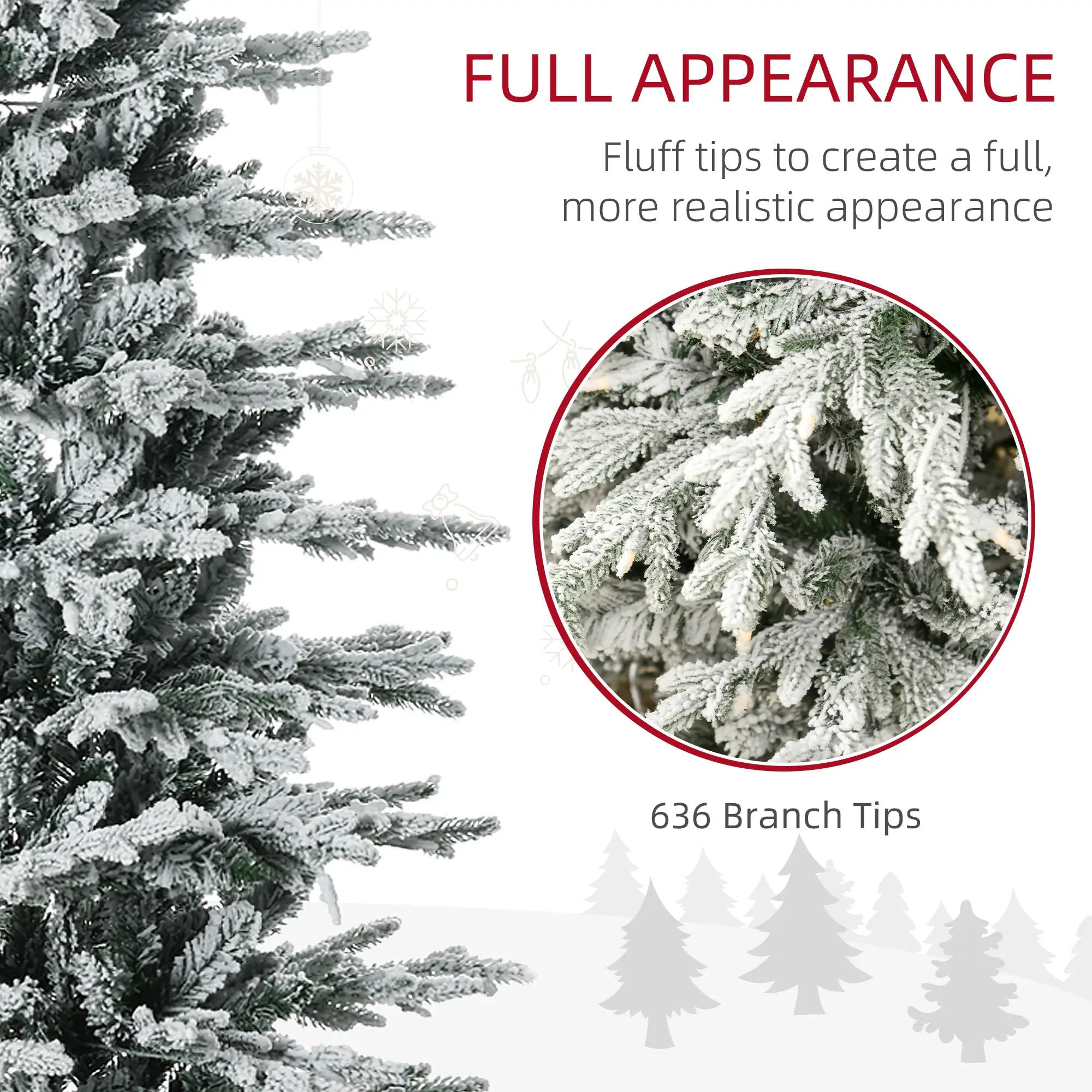 6' Pre Lit Artificial Christmas Tree, Snow Branches, Warm White Lights, Arctic Fir Pre Lit Christmas Trees at Gallery Canada