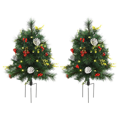 2.5ft Prelit LED Mini Christmas Tree, Pine Needles Pinecones Decor, Berry Pre Lit Christmas Trees at Gallery Canada