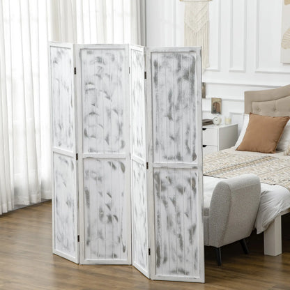 Foldable Screen Divider, 5.5' Rustic, Indoor Bedroom Office, White Room Dividers at Gallery Canada