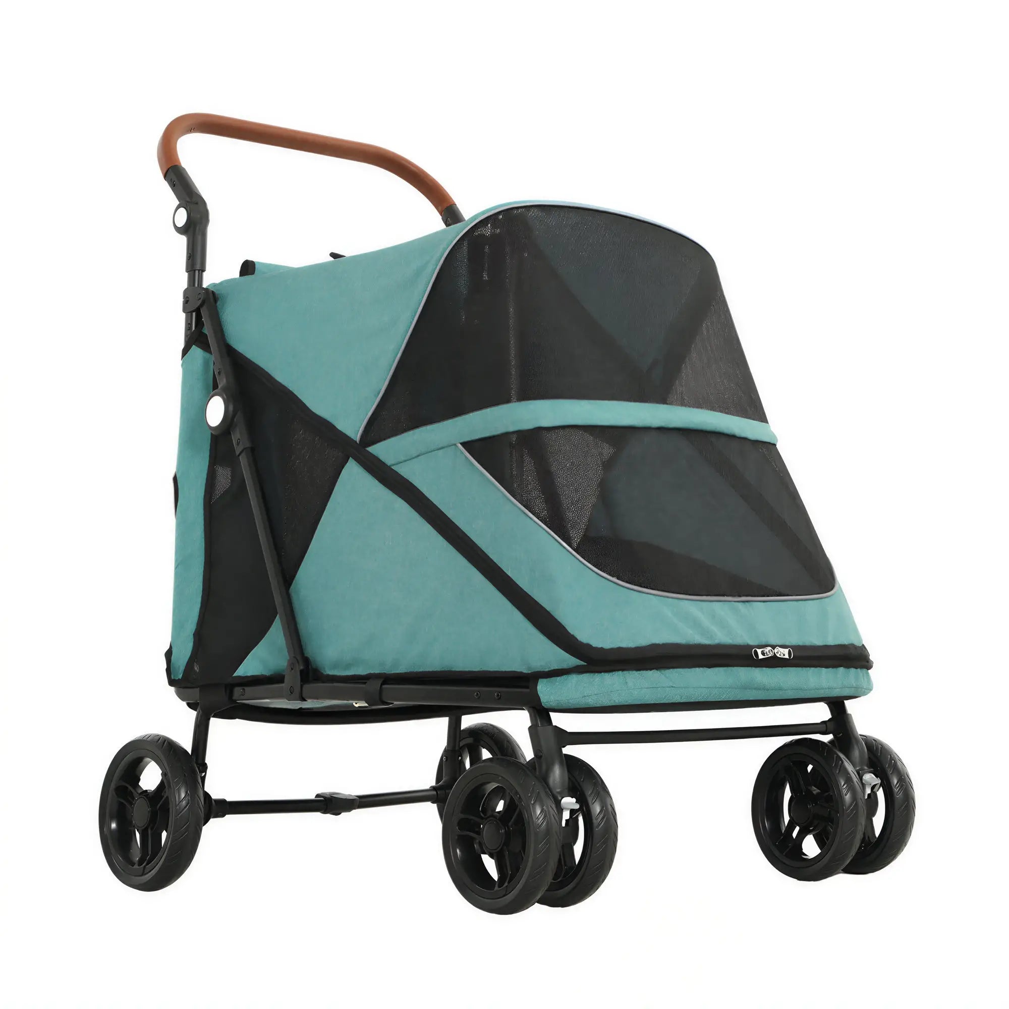 Dog Stroller for Large Dogs Up to 66 Lbs, 4-Wheel Shock Absorption, Turquoise Dog Bike Trailers & Strollers at Gallery Canada