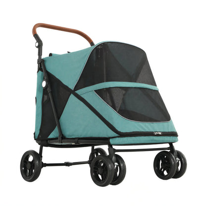 Dog Stroller for Large Dogs Up to 66 Lbs, 4-Wheel Shock Absorption, Turquoise Dog Bike Trailers & Strollers at Gallery Canada