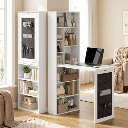 Fold-out Computer Desk, Storage Shelves, Wall Mount, White Computer Desks at Gallery Canada