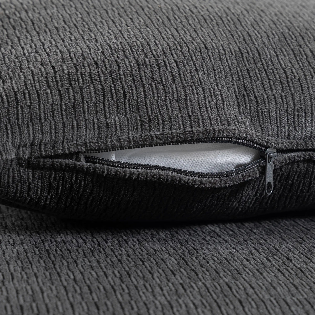 U Shaped Sectional Sofa Bed, 113" Pull Out Sleeper, Dark Grey 3-Seater Sofas at Gallery Canada