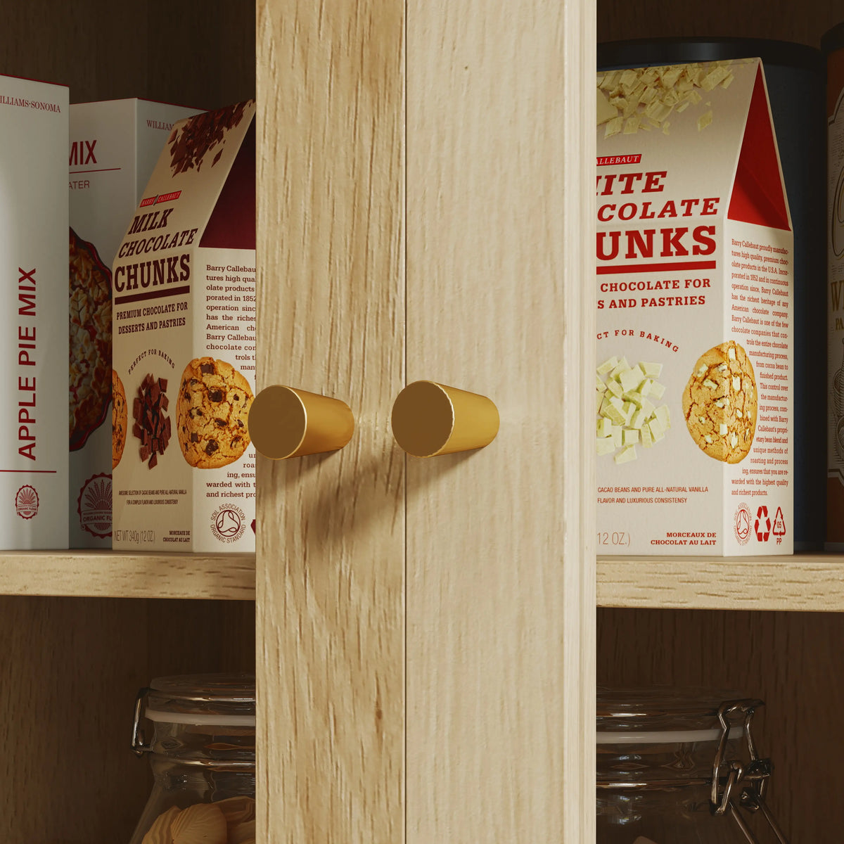 71" Tall Arched Kitchen Pantry Cabinet, Adjustable Shelves, Acrylic Doors, Oak Kitchen Pantry Cabinets at Gallery Canada